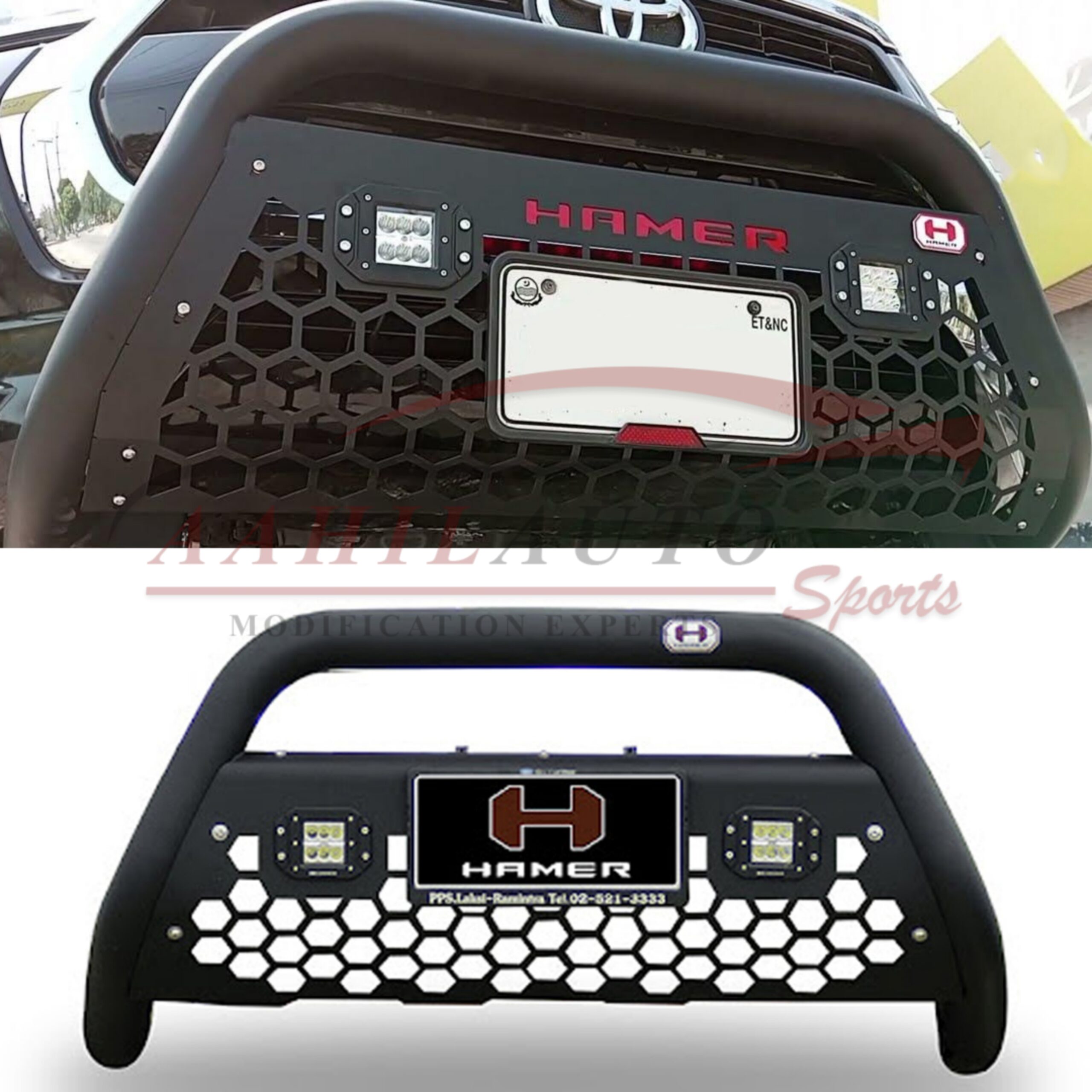 Toyota Hilux Revo Hamer Storm Nudge Bar (LED) 2017-2024 - Image 4