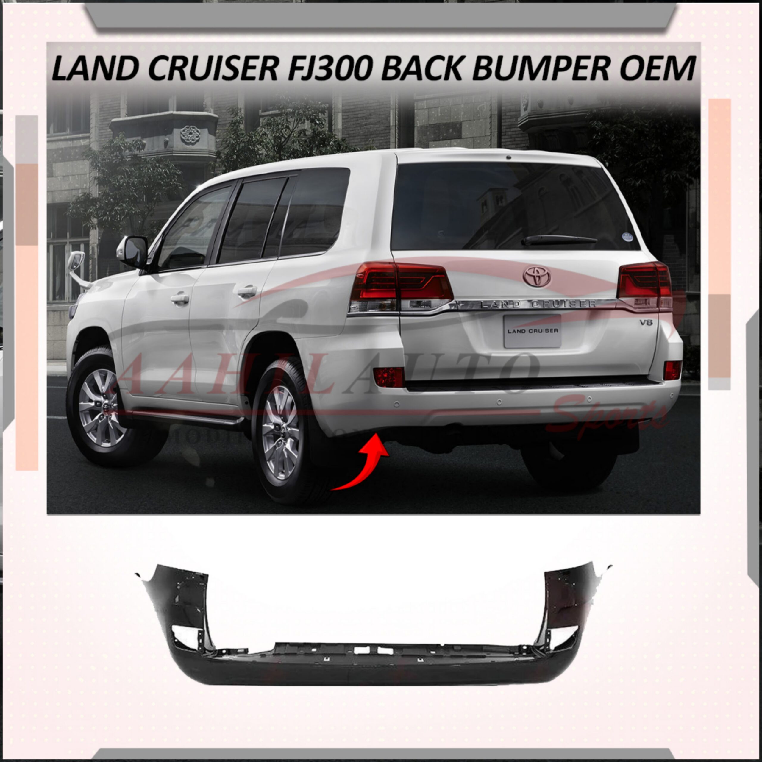 Toyota Land Cruiser FJ200 OEM Rear Bumper 2016-2021