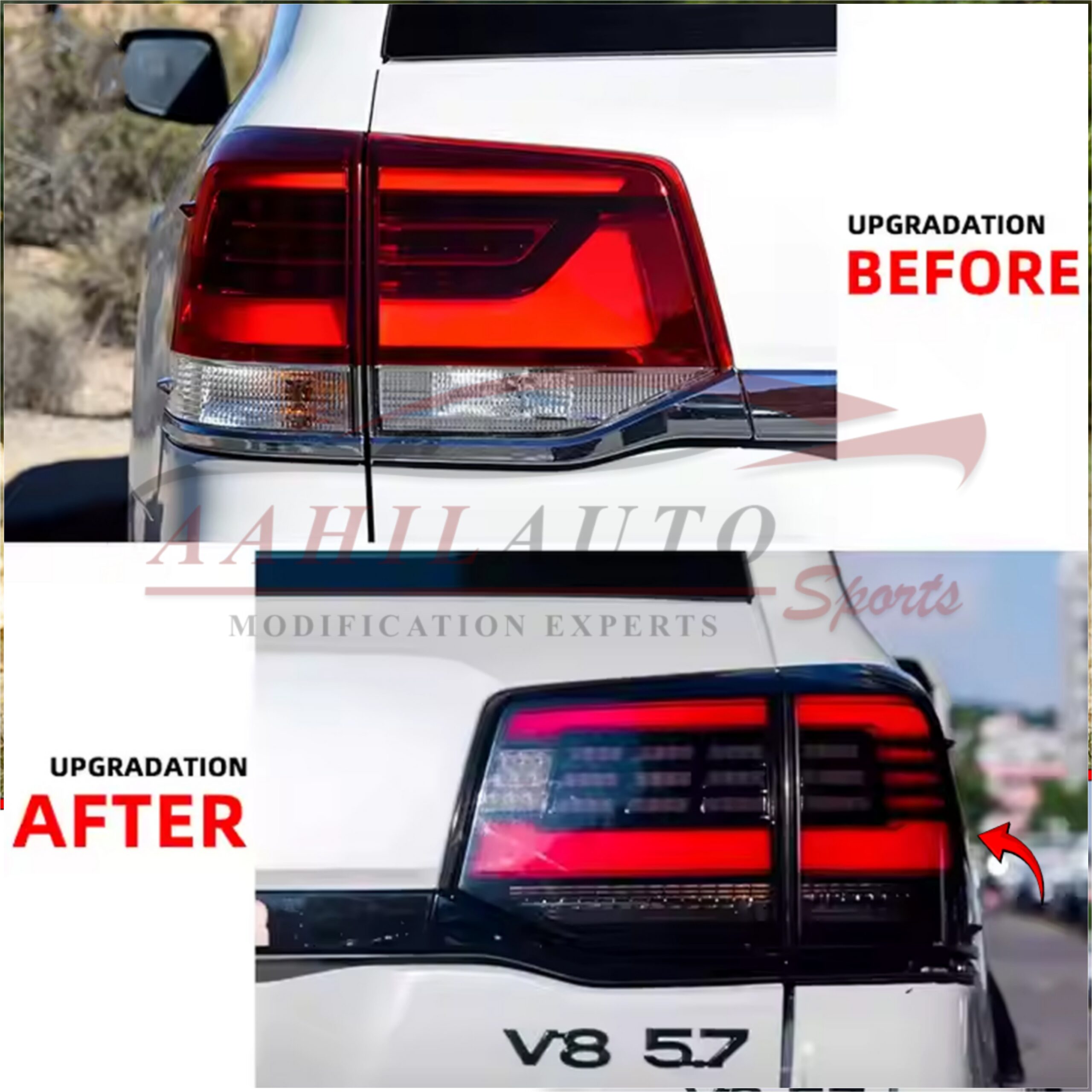 Toyota Land Cruiser FJ200 Tail Lights Tail Lamps FJ300 Style 2008-2015 - Image 4