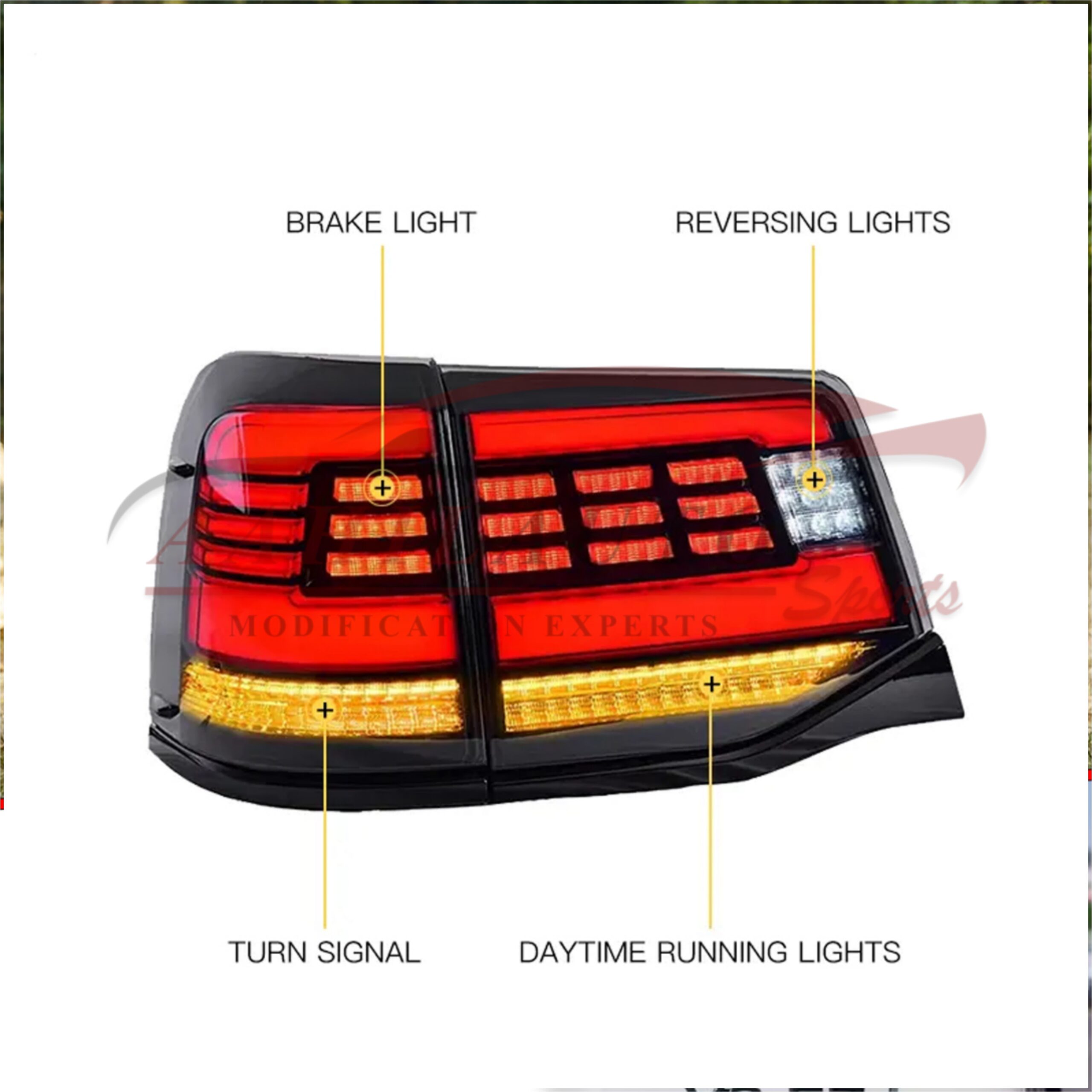 Toyota Land Cruiser FJ200 Tail Lights Tail Lamps FJ300 Style 2008-2015 - Image 5