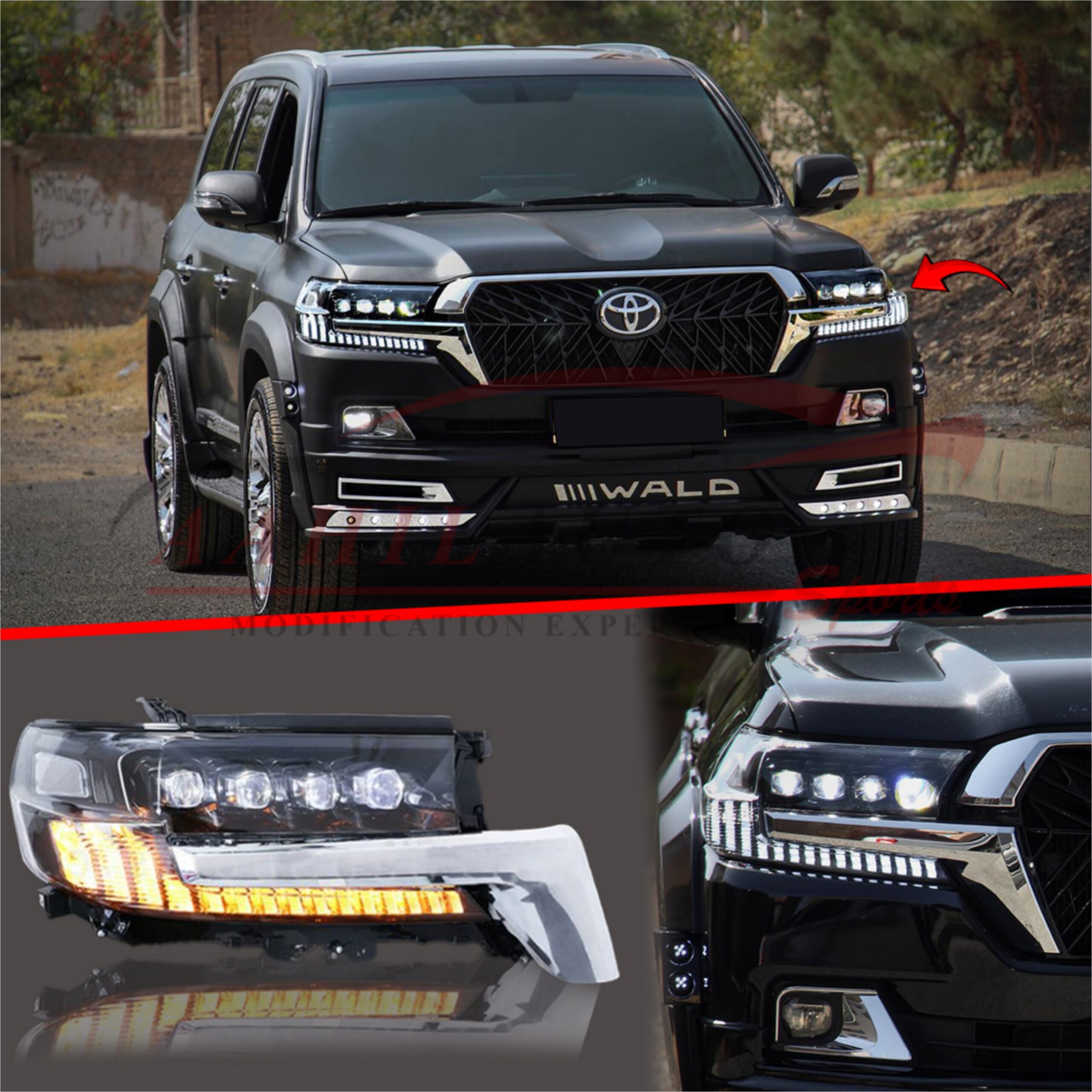 Toyota Land Cruiser FJ200 Bugatti Headlamps Headlights 2016-2020 - Image 6