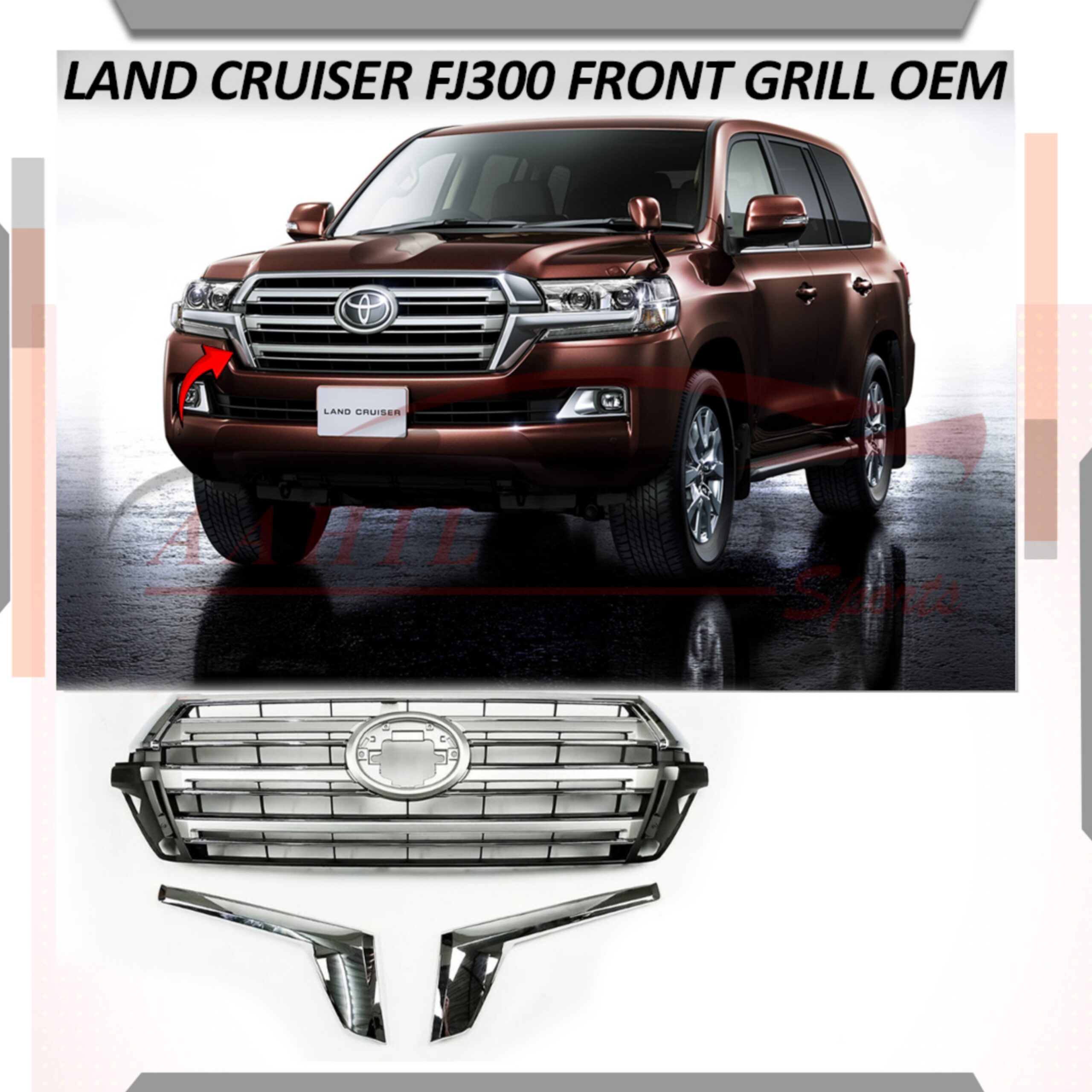 Toyota Land Cruiser FJ300 Front Grill Oem Model 2015-2022 - Image 2