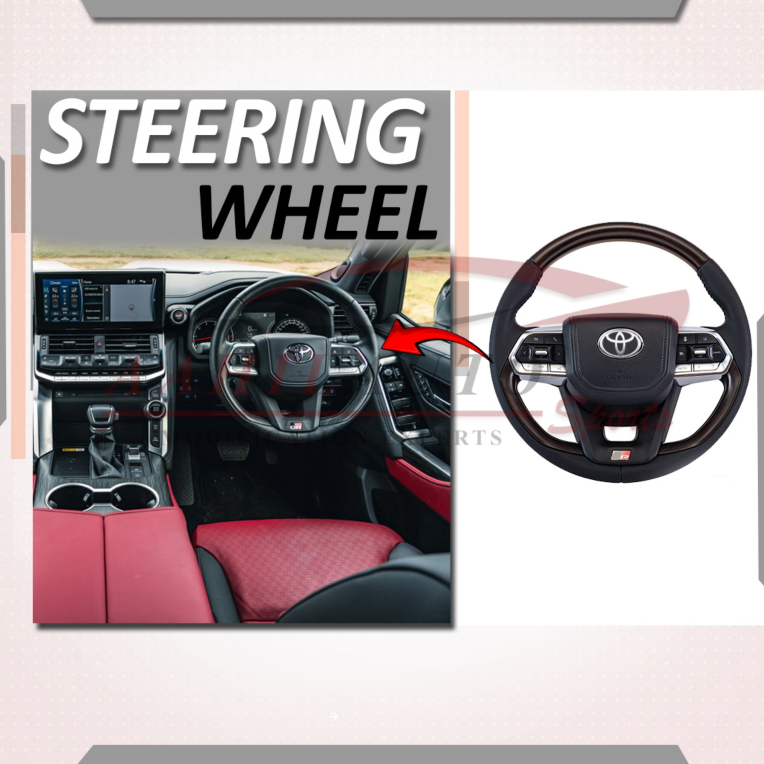 Toyota Land Cruiser LC300 Steering Wheel GR Style 2022-2024 - Image 2