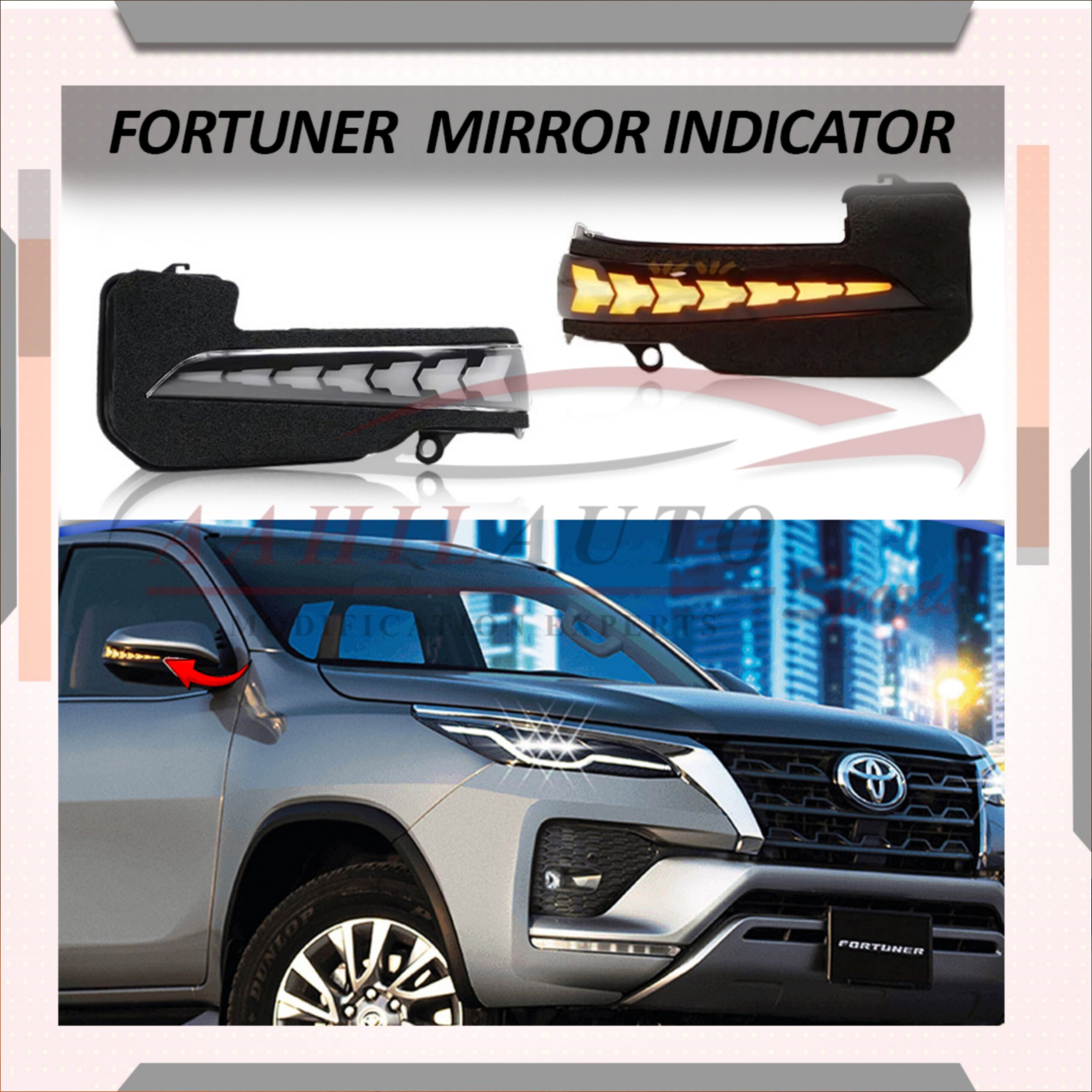 Toyota Fortuner Mirror Indicators Lamborghini Design 2017-2023