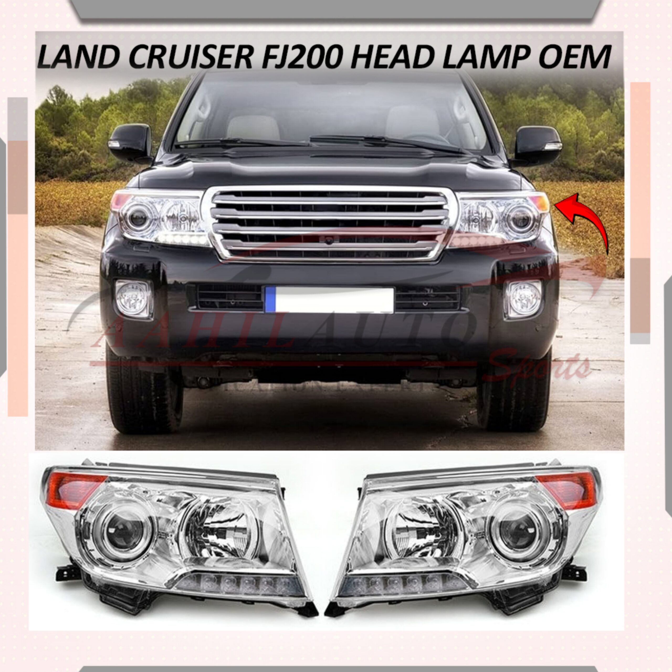 Toyota Land Cruiser FJ200 OEM Head Lamps 2016-2020 - Image 2