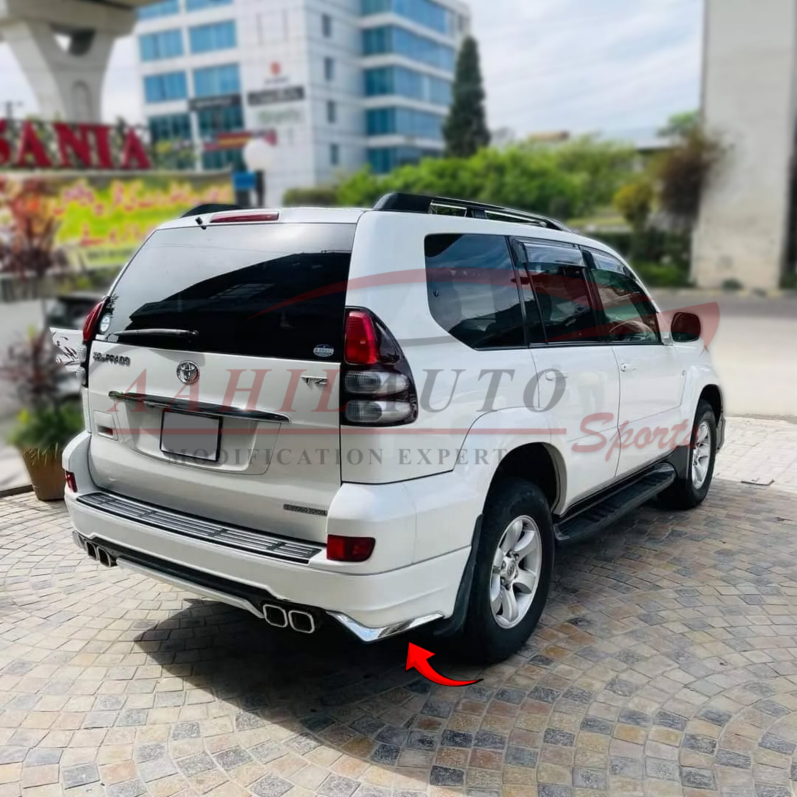 Toyota Prado FJ120 Modellista Body Kit Rear Extension FJ150 Style 2002-2008 - Image 3