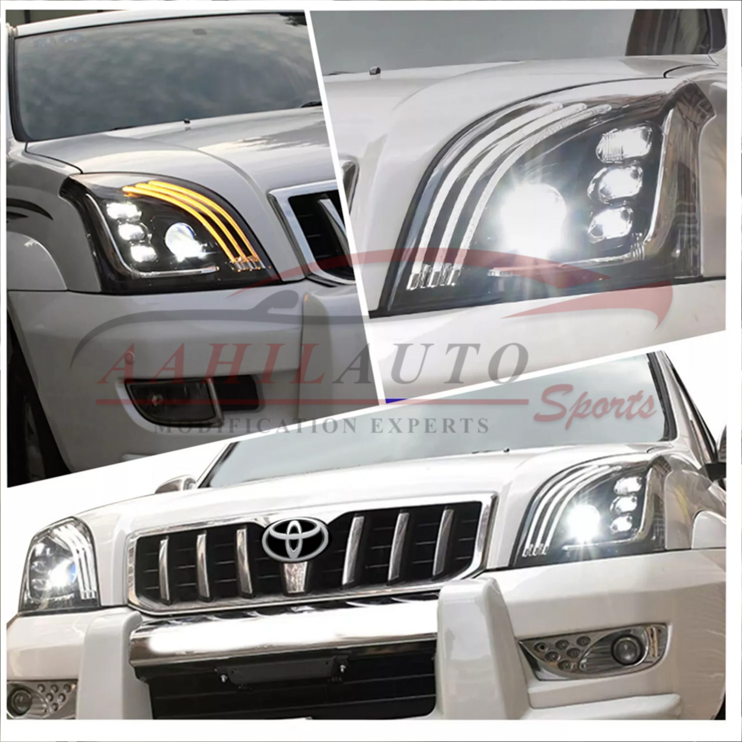 Toyota Prado FJ120 Head Light Mercedes Style 2002-2008 - Image 6