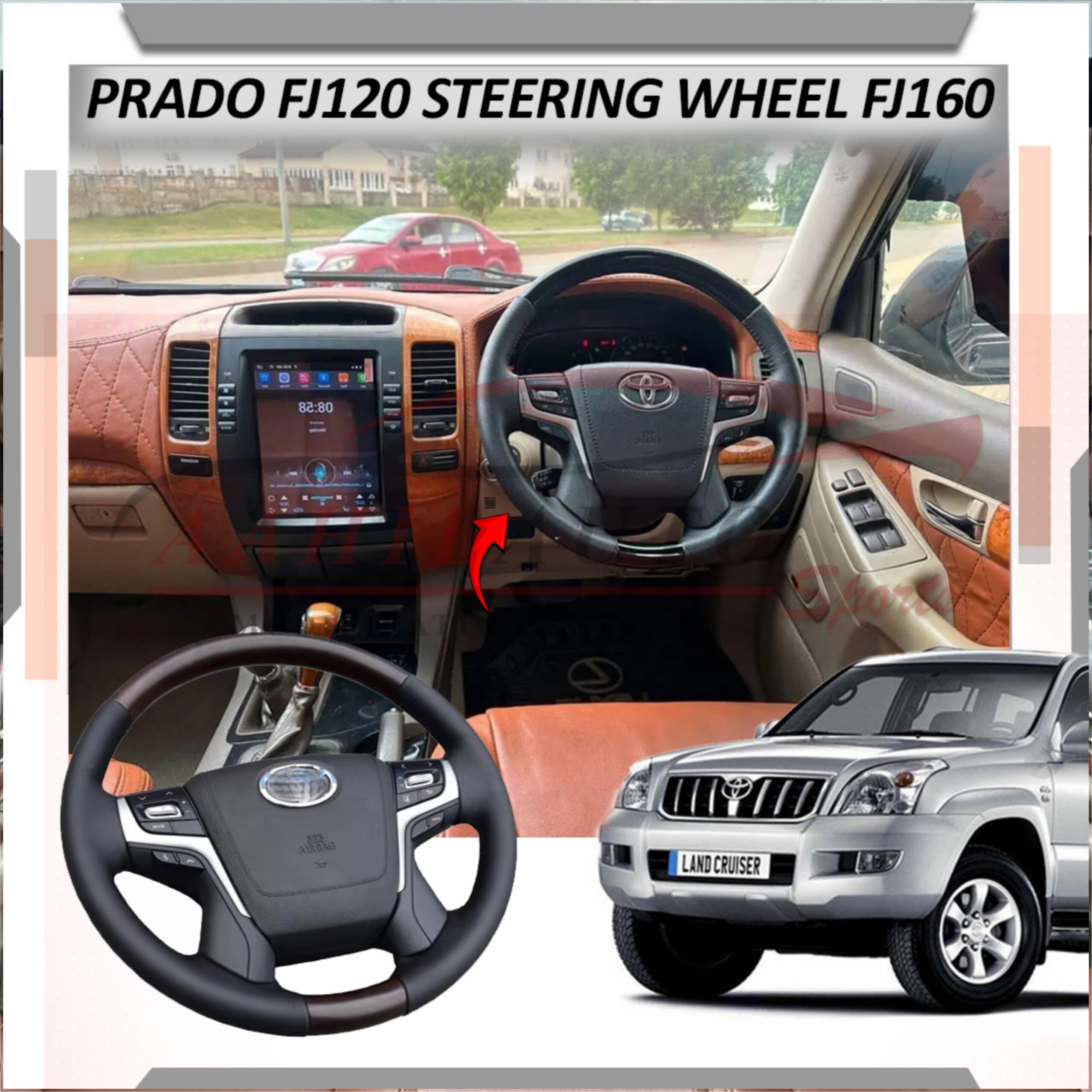 Toyota Land Cruiser Prado FJ120 Steering Wheel Model 2002-2009