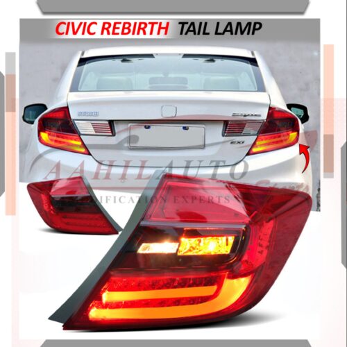 Honda Civic Rebirth Red and Smoke LED Light Bar Tail Lamps Taiwan For 2013 2014 2015