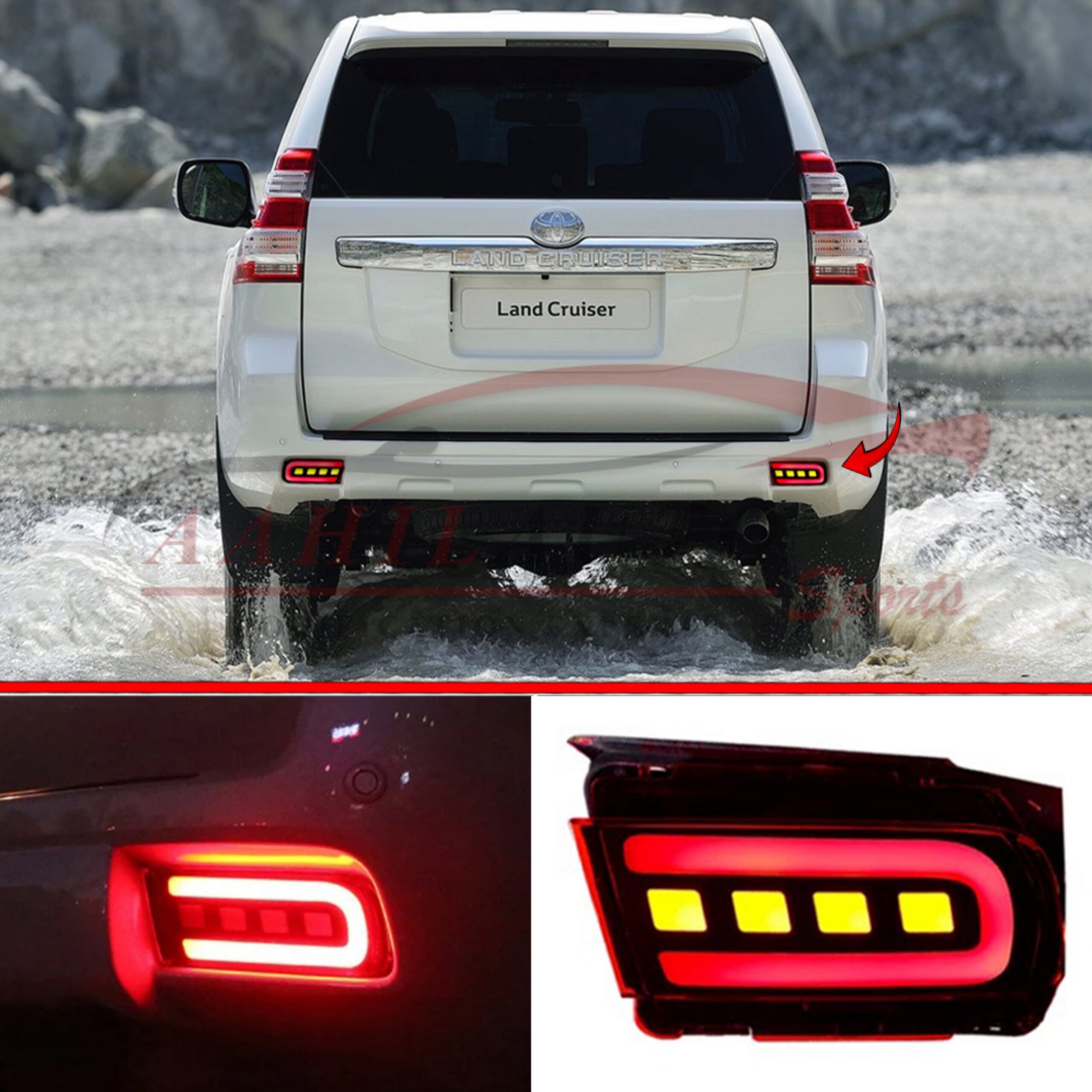 Toyota Prado FJ150 Back Bumper Reflector Lava Style Red Model 2009-2021 - Image 7
