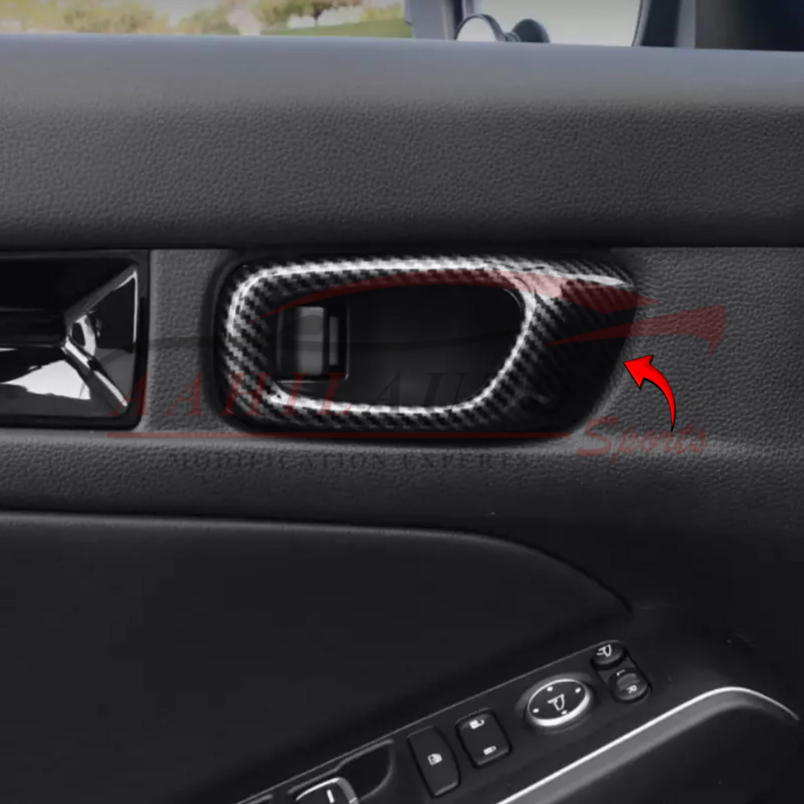 Honda Civic Carbon Fiber Inner Door Handle Trim 2022-2025 - Image 3