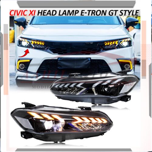 11th Gen Honda Civic Head Lights E-Tron GT Style Head Lamps