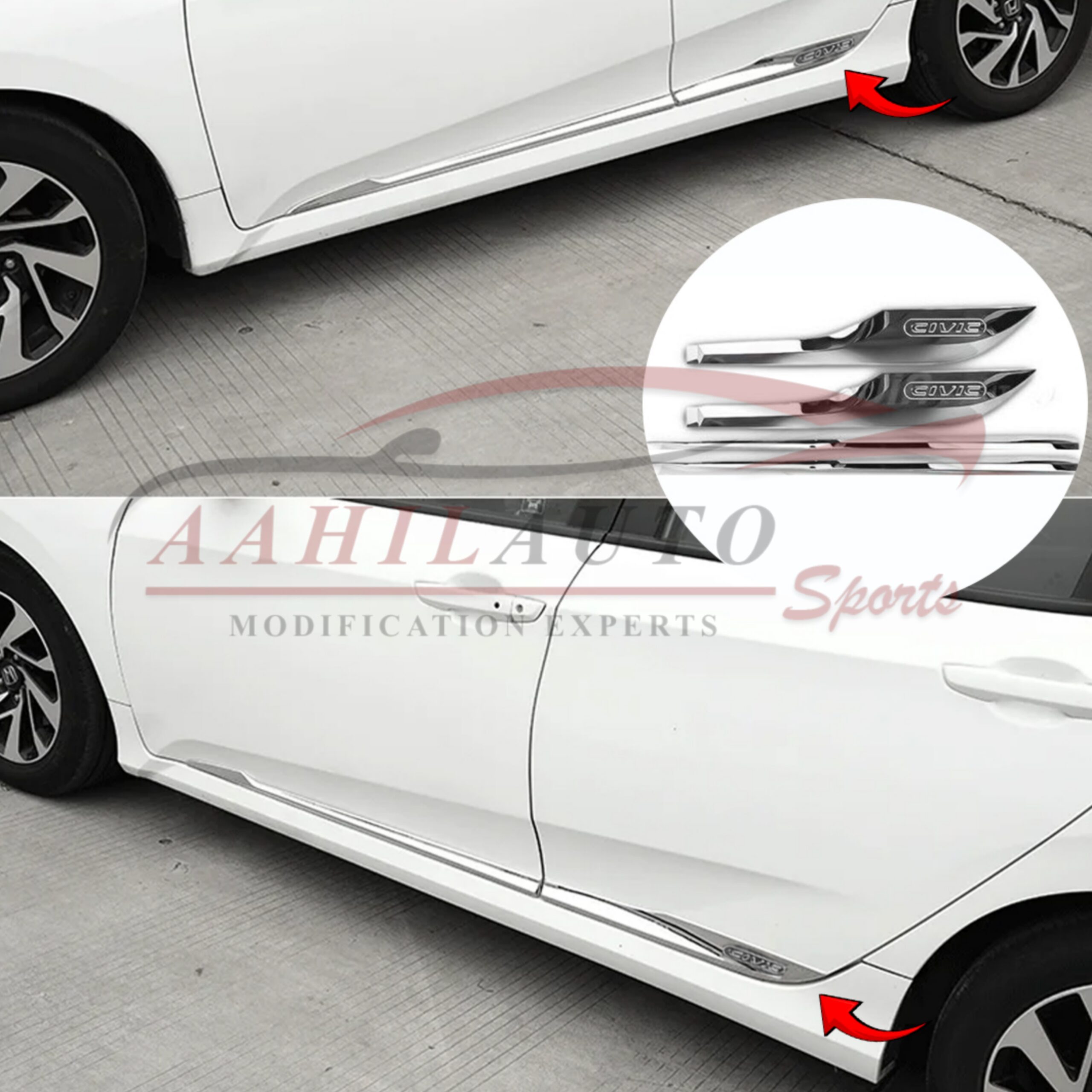 Honda Civic X Carbon Fiber Door Molding 2016-2020 - Image 3