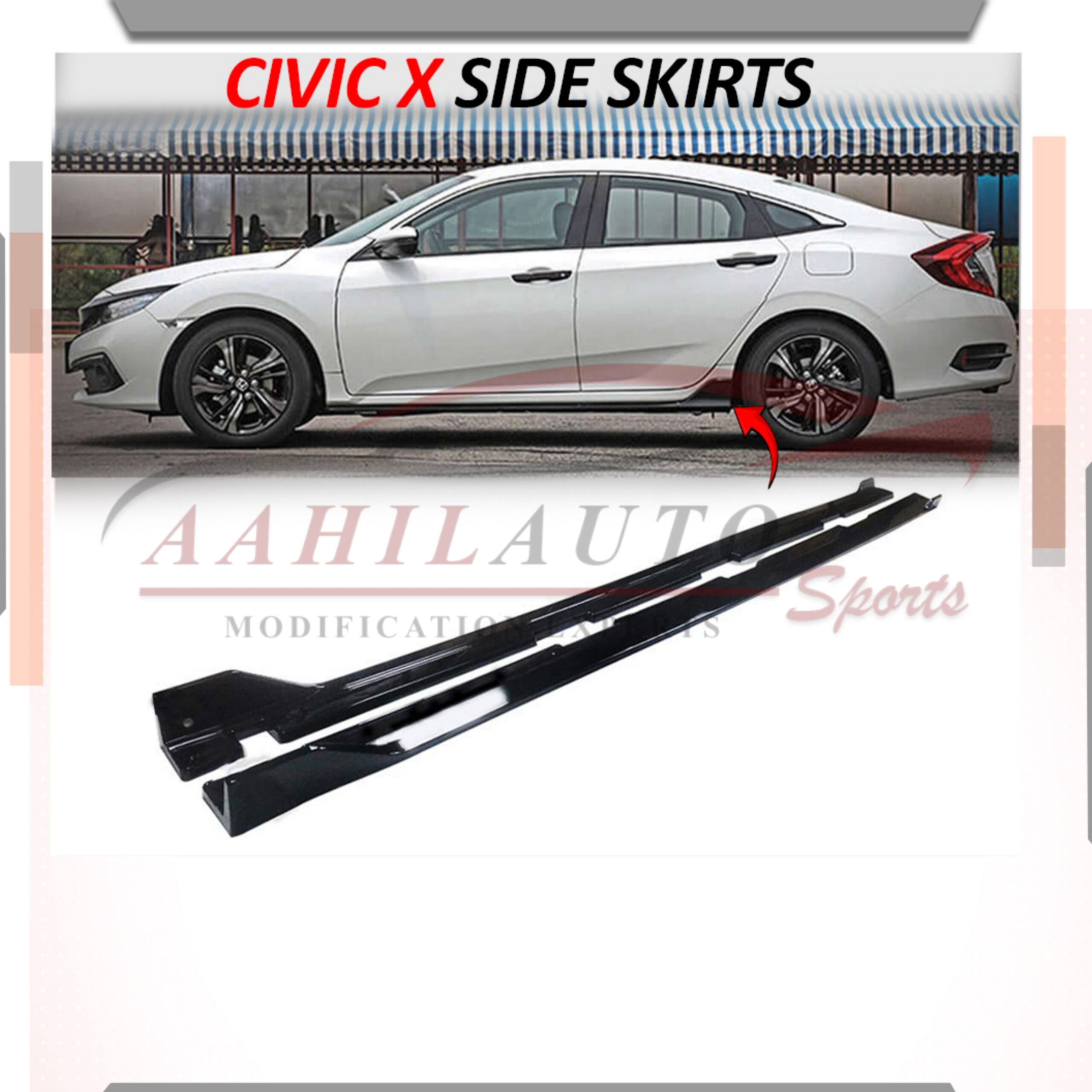 Honda Civic X OEM Side Skirts - Model 2016-2021