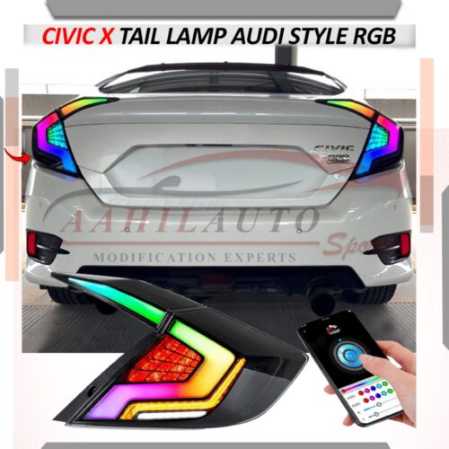 Honda Civic Cobra RGB Style Lava Back Lamps Light Smoke 2016-2021