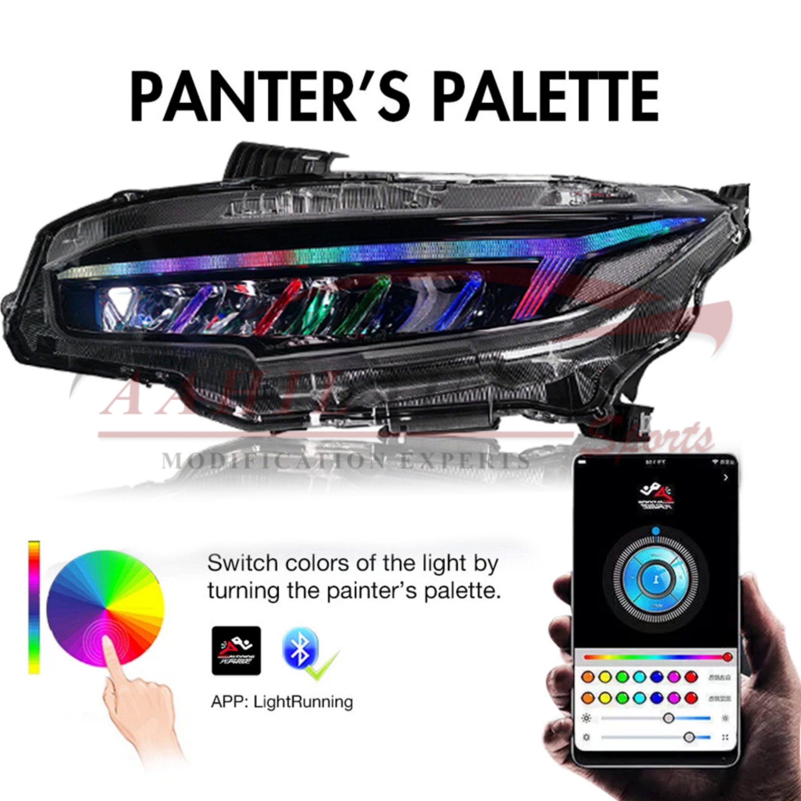 Honda Civic RGB Headlamps Headlights Audi Style 2016-2021 - Image 5