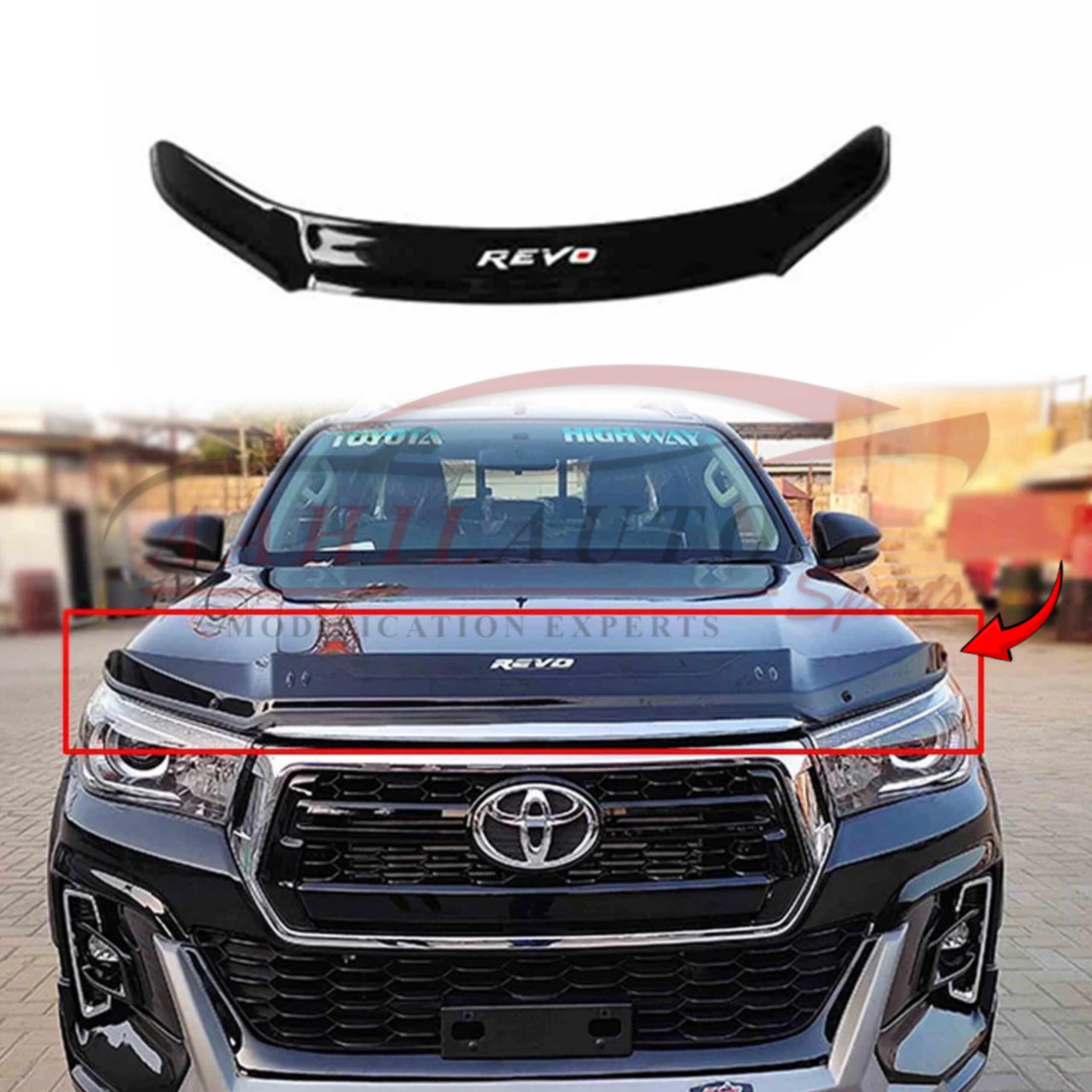 Toyota Hilux Revo Rocco Front Bonnet Chrome Garnish-2016-2024 - Image 3