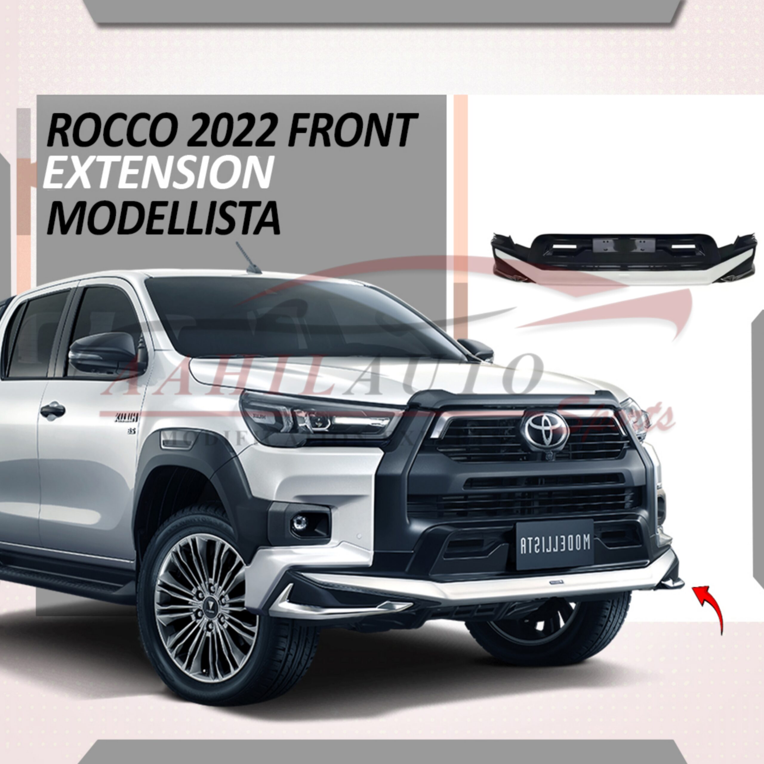 Toyota Hilux Rocco Front Extension Modellista Style 2021-2024 - Image 6