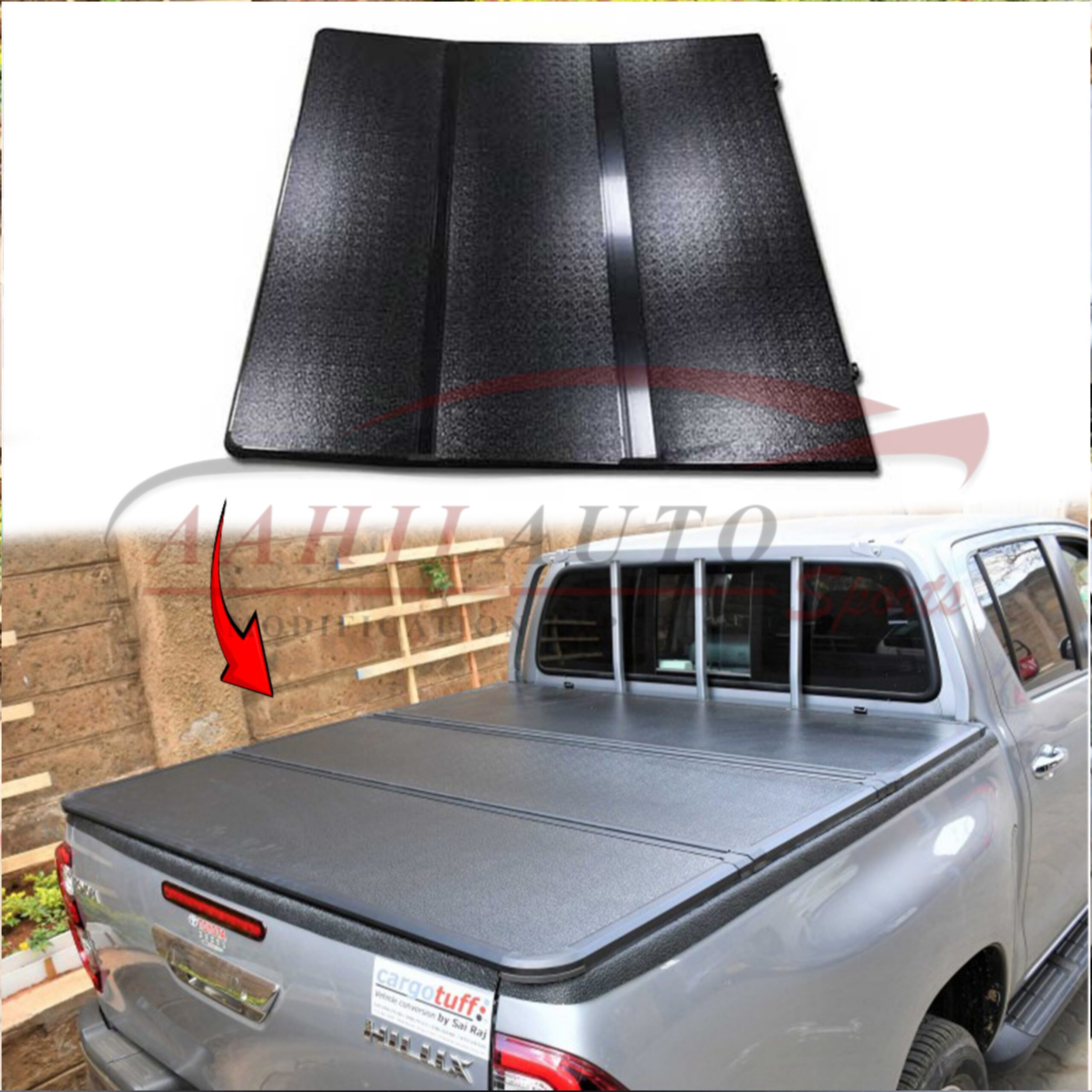 Toyota Hilux Vigo/Revo/Rocco Tri-Fold Hard Tonneau Cover - Image 3