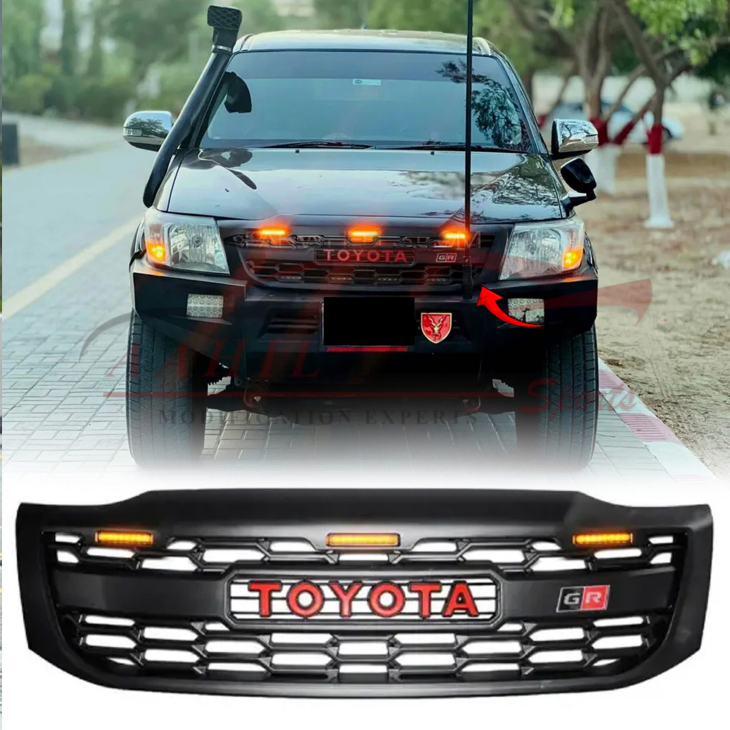 Toyota Hilux Vigo LED GR Style Front Grill 2005-2015 - Image 4