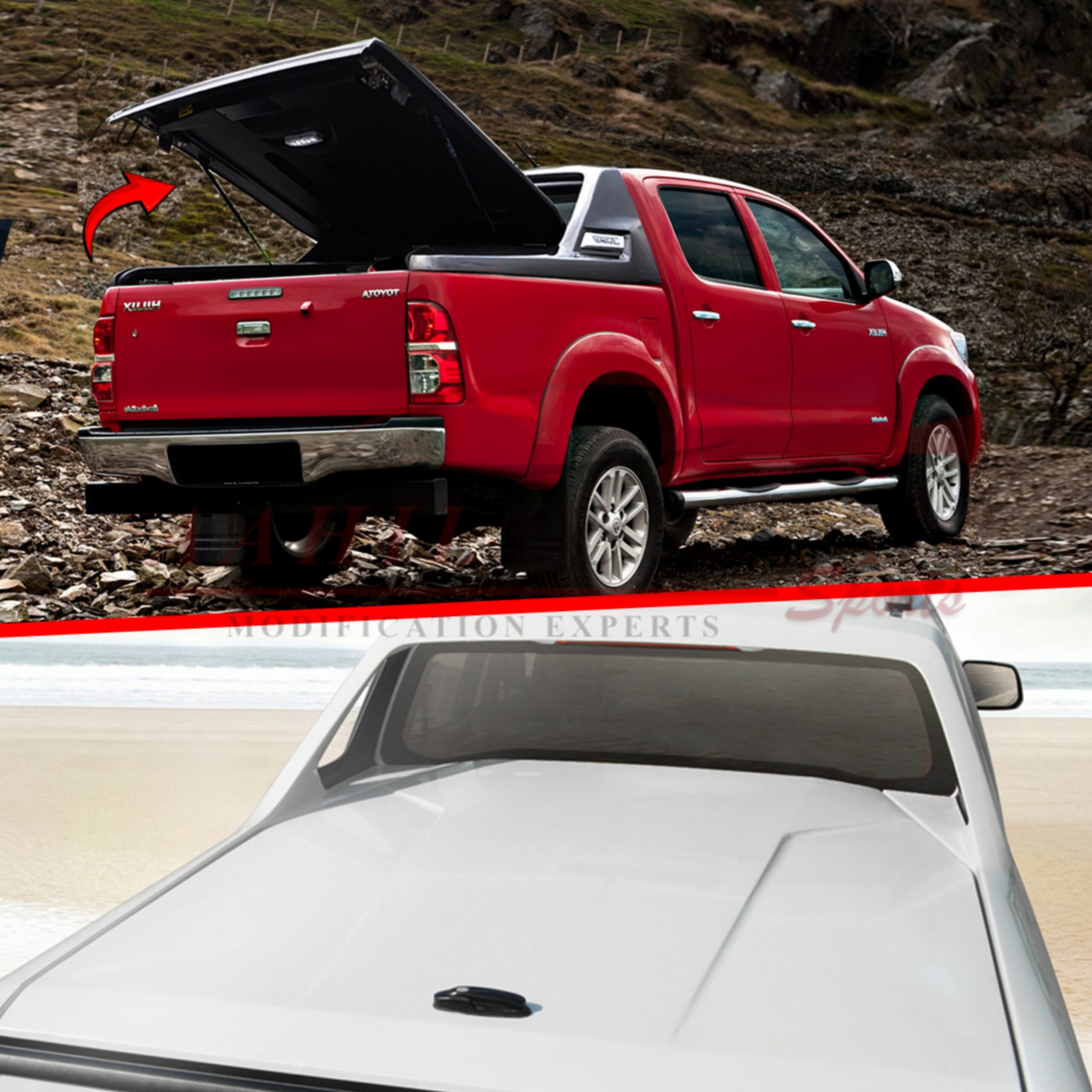 Top Quality Trifold Shutter Lid With Anti Roll Bar For Hilux Vigo Revo Rocco - Image 4