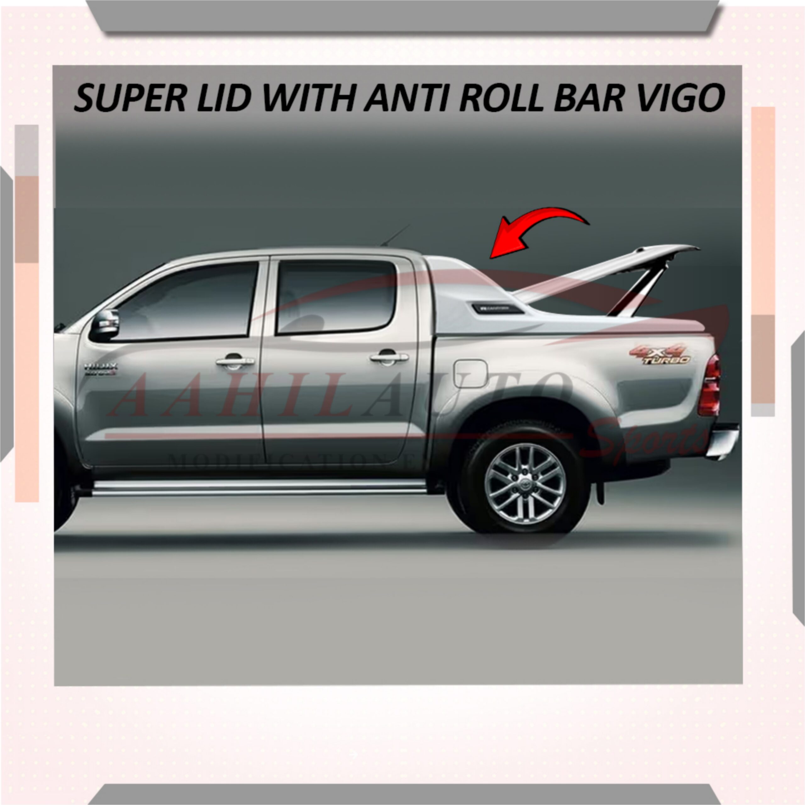 Top Quality Trifold Shutter Lid With Anti Roll Bar For Hilux Vigo Revo Rocco - Image 5