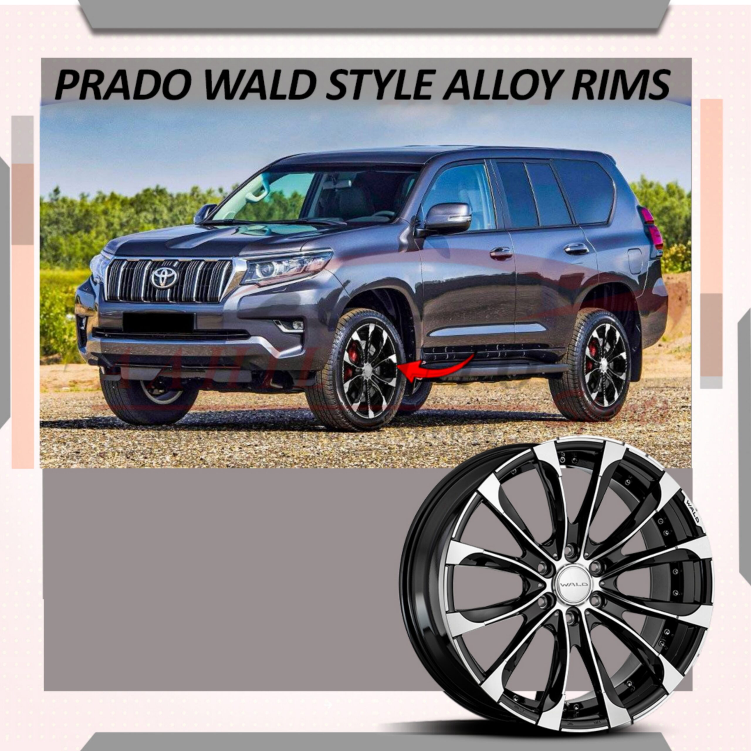 Toyota Land Cruiser Wald Style Alloy Rim 20 Inches Version 2 (Set of 4) - Model 2017-2021