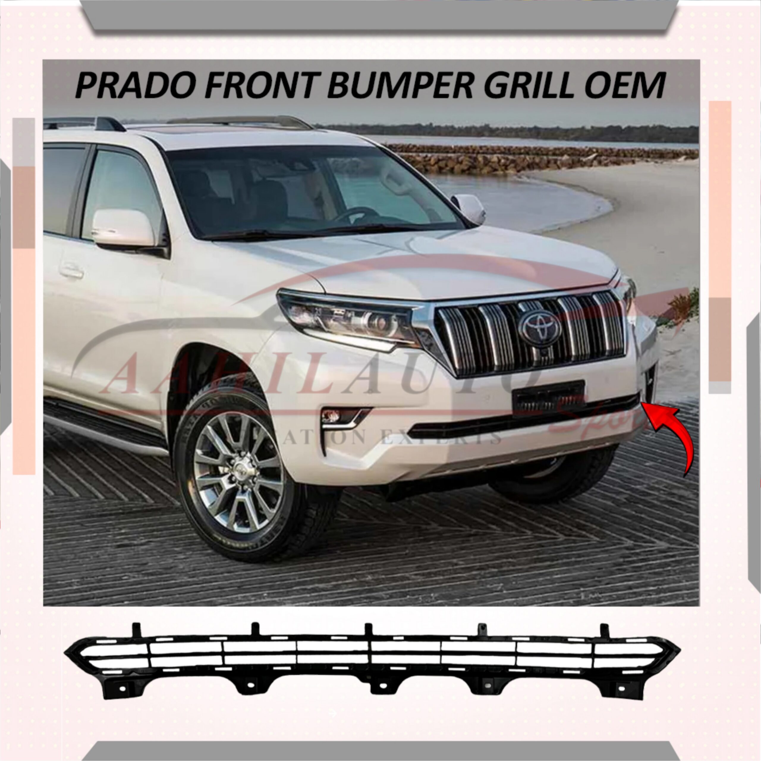 Toyota Prado FJ160 Front Bumper Lower Grill 2017-2024