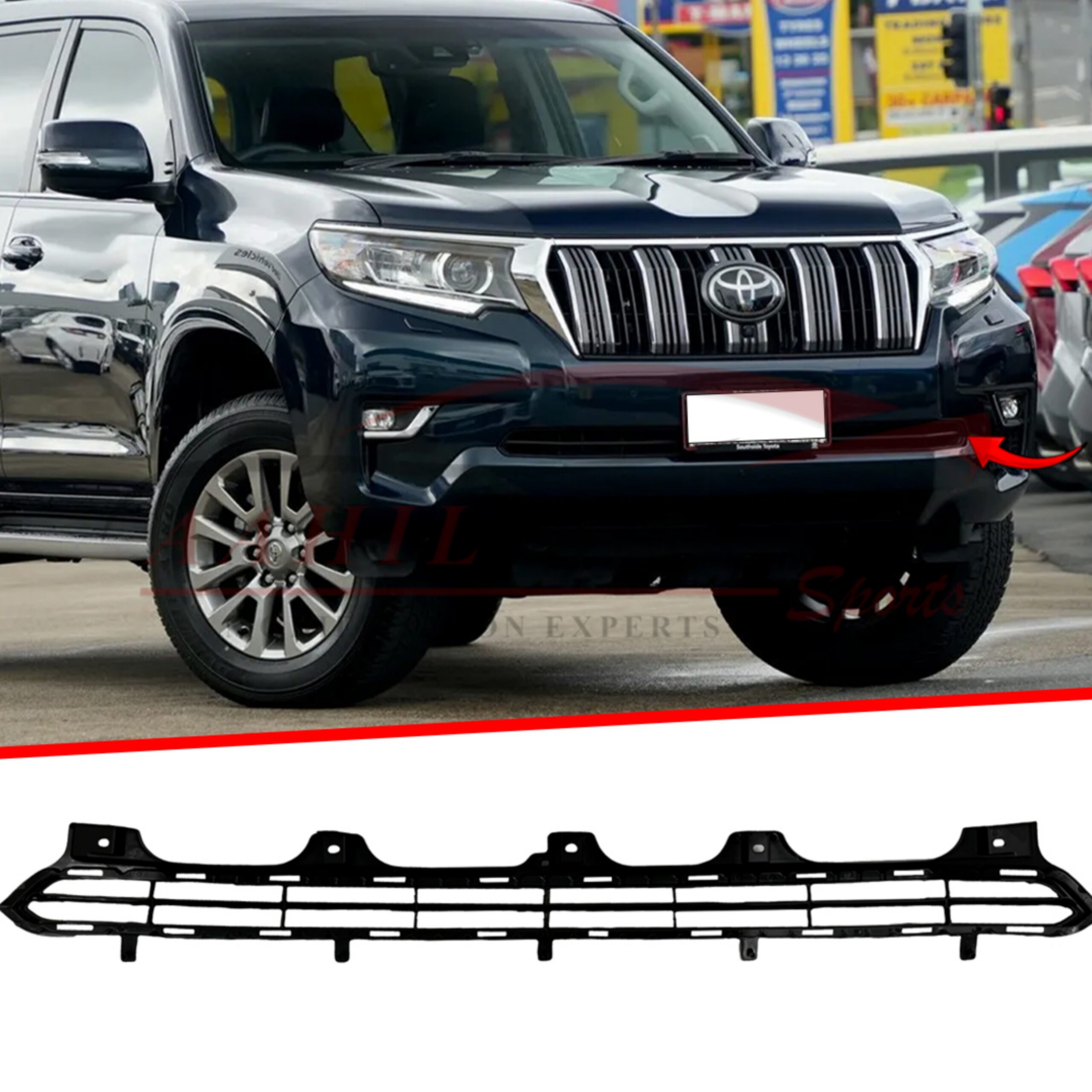 Toyota Prado FJ160 Front Bumper Lower Grill 2017-2024 - Image 3