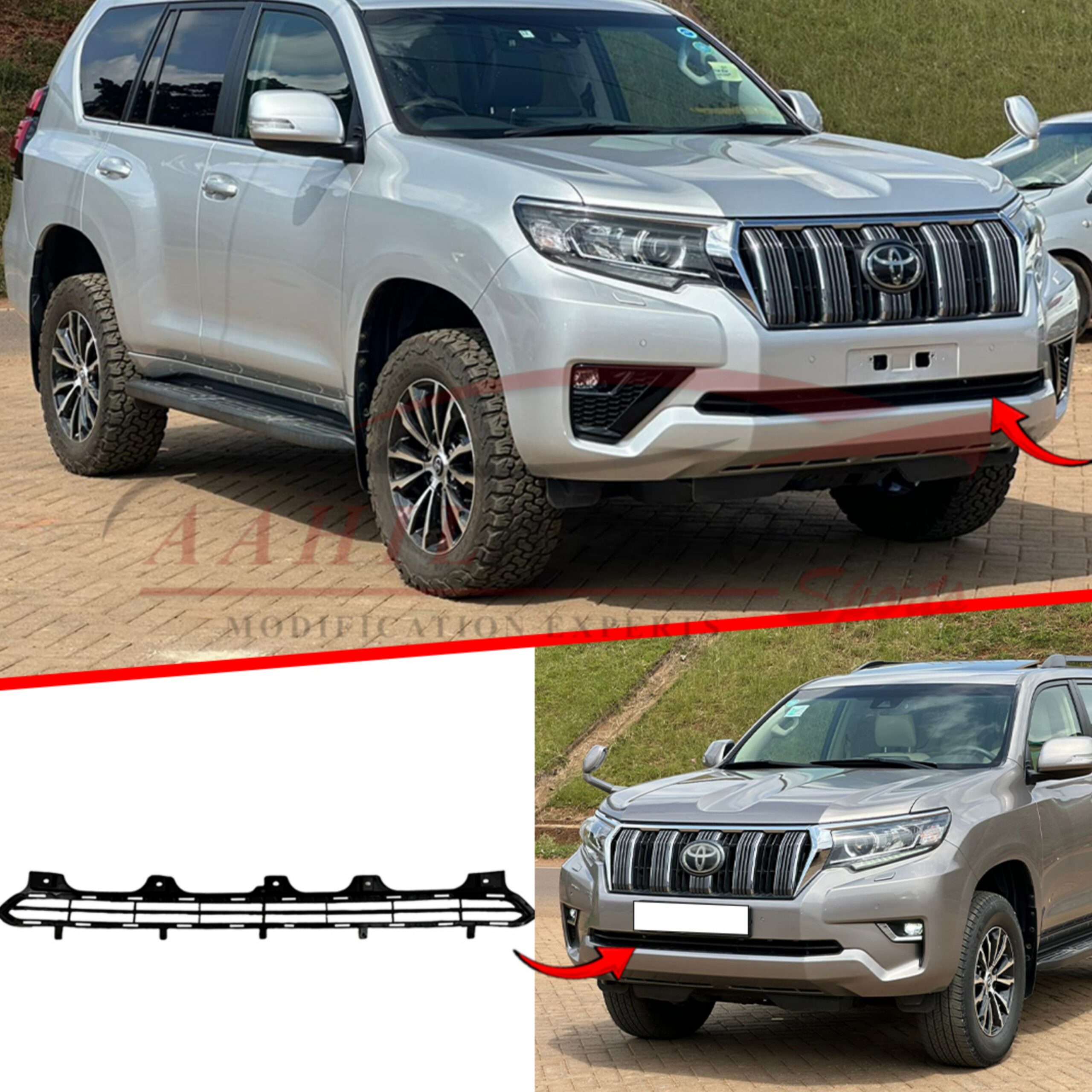 Toyota Prado FJ160 Front Bumper Lower Grill 2017-2024 - Image 5