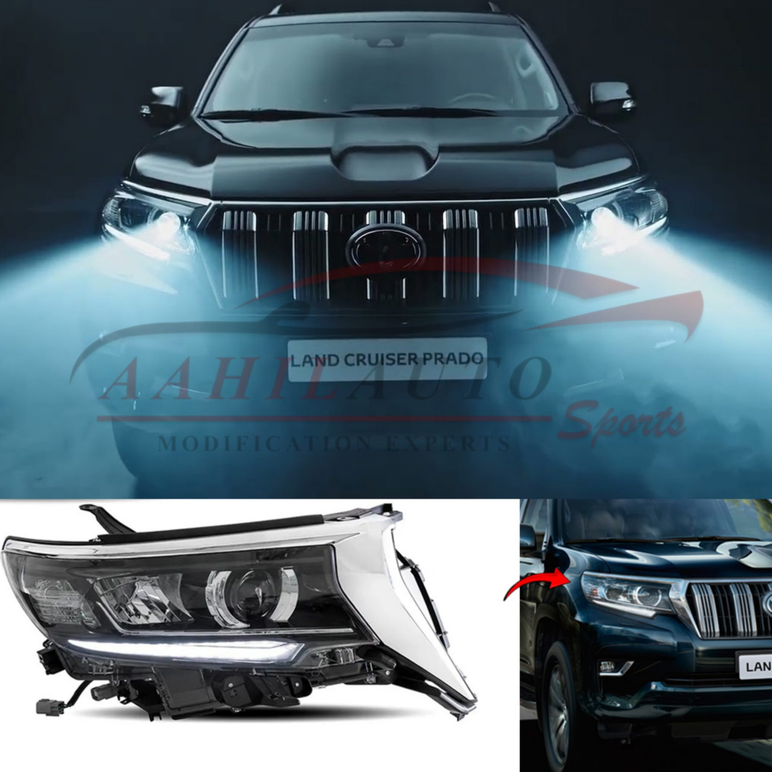 Toyota Prado FJ150 Head Light OEM Style Model 2016-2023 - Image 3