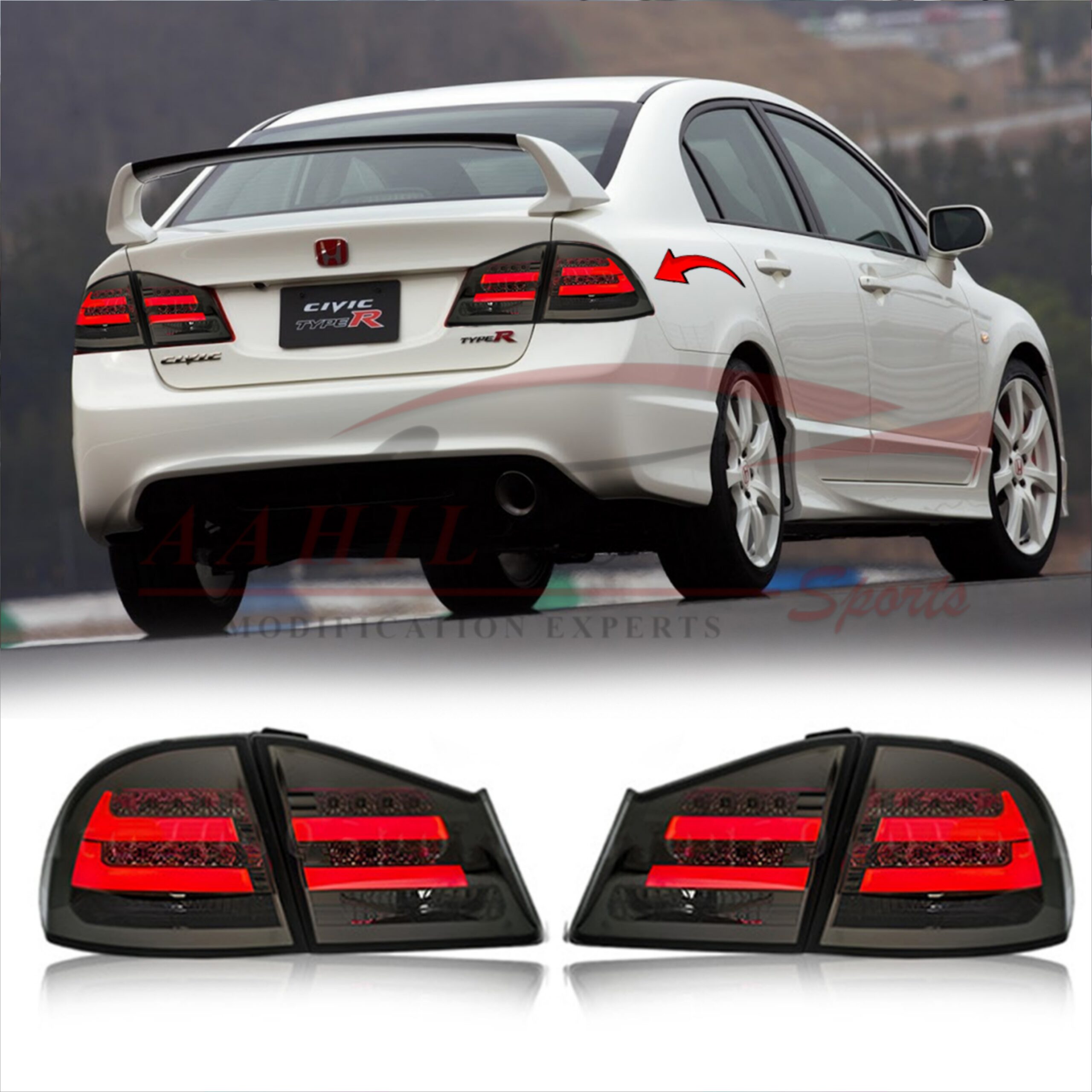 Honda Civic Reborn SMOKE LED Bar Taillights - China - Image 4