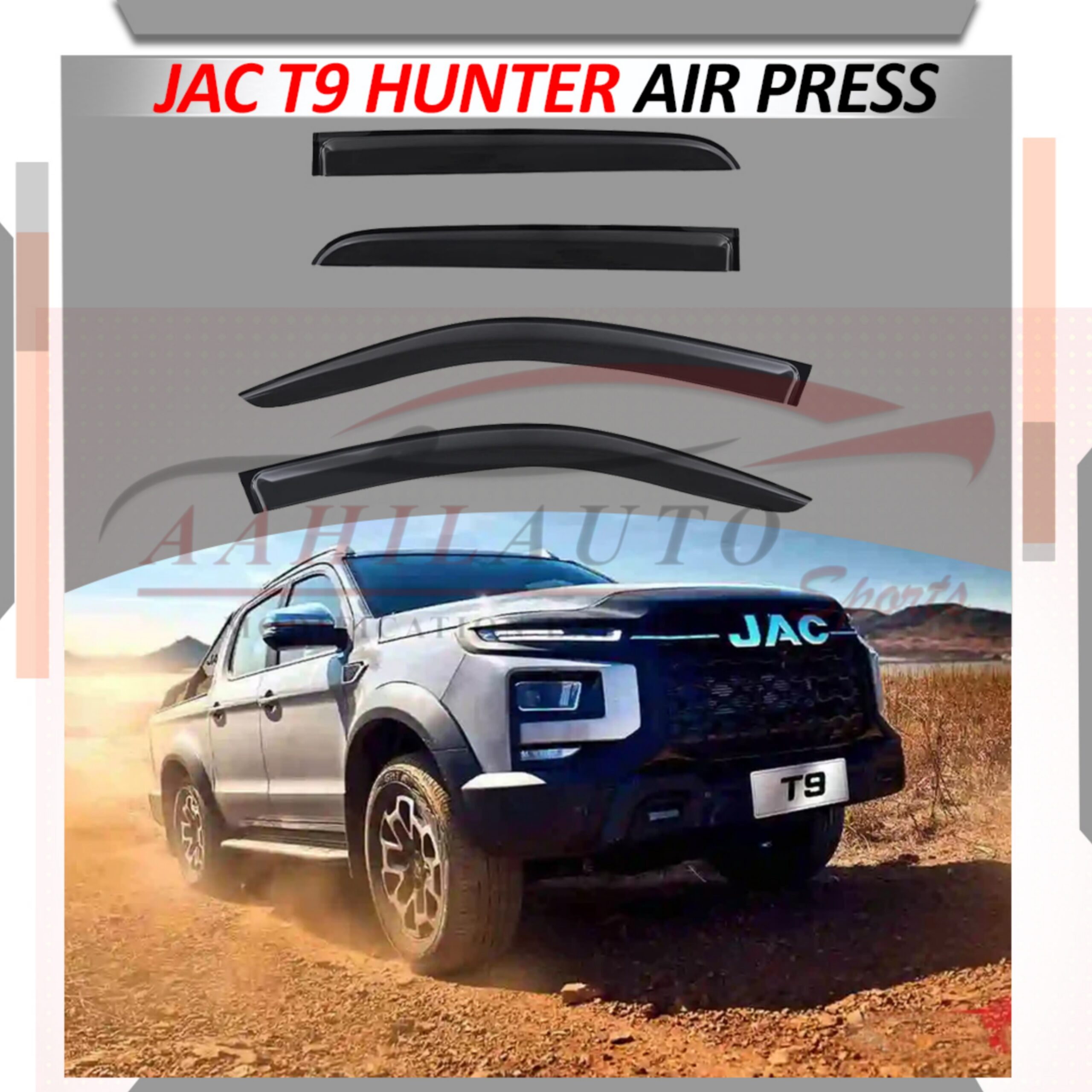 JAC T9 Hunter Maximus TXR Air Press With Chrome 4 Pcs 2025-2026 - Sun Visor