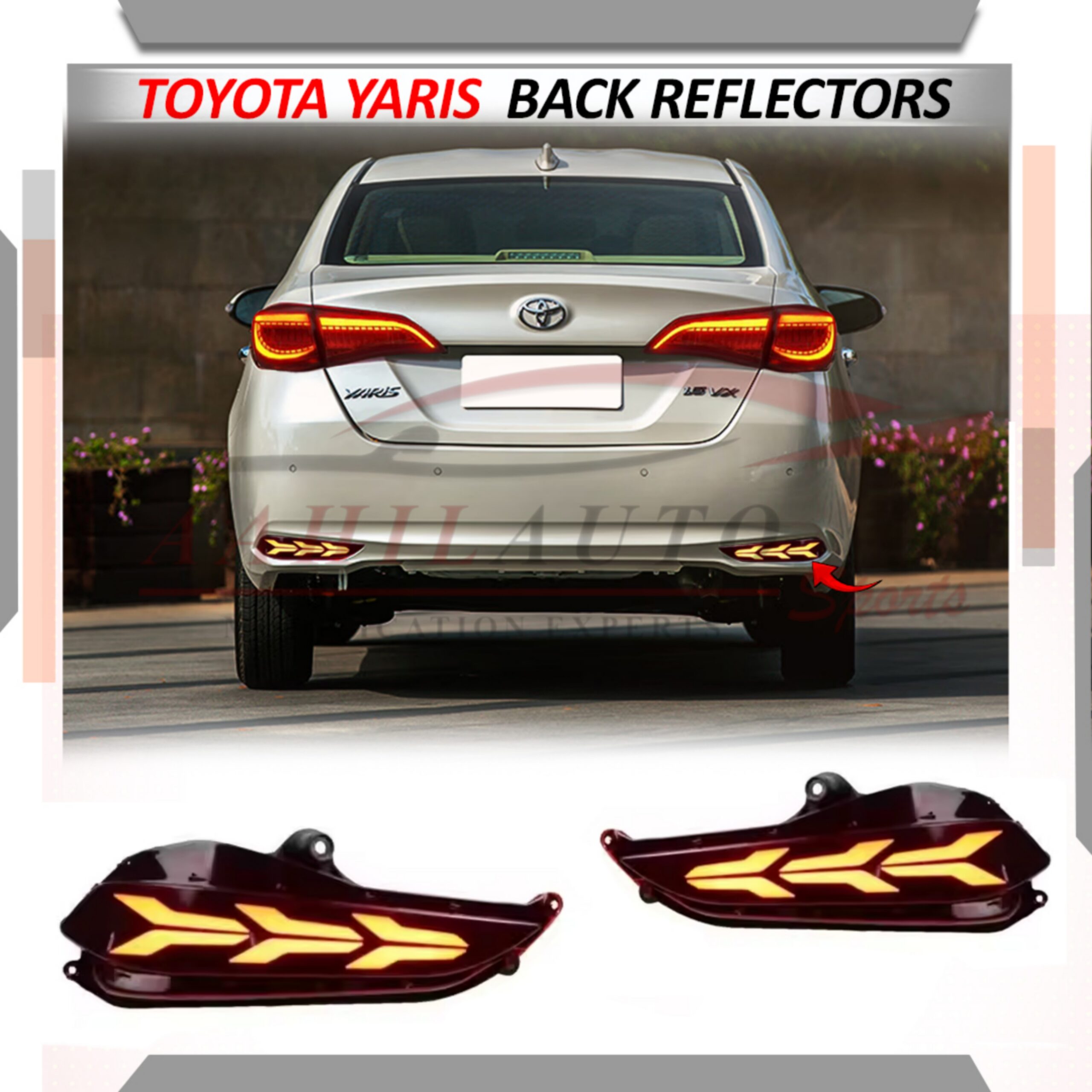 Toyota Yaris Rear Bumper LED Reflector Light 2020-2023