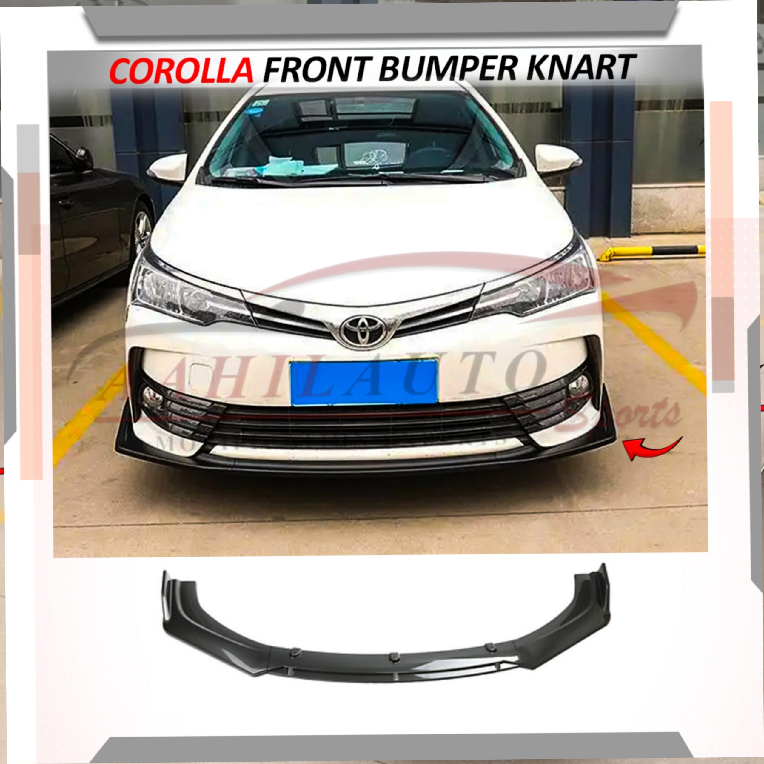 Toyota Corolla X Front Bumper Lip Splitter Glossy Black