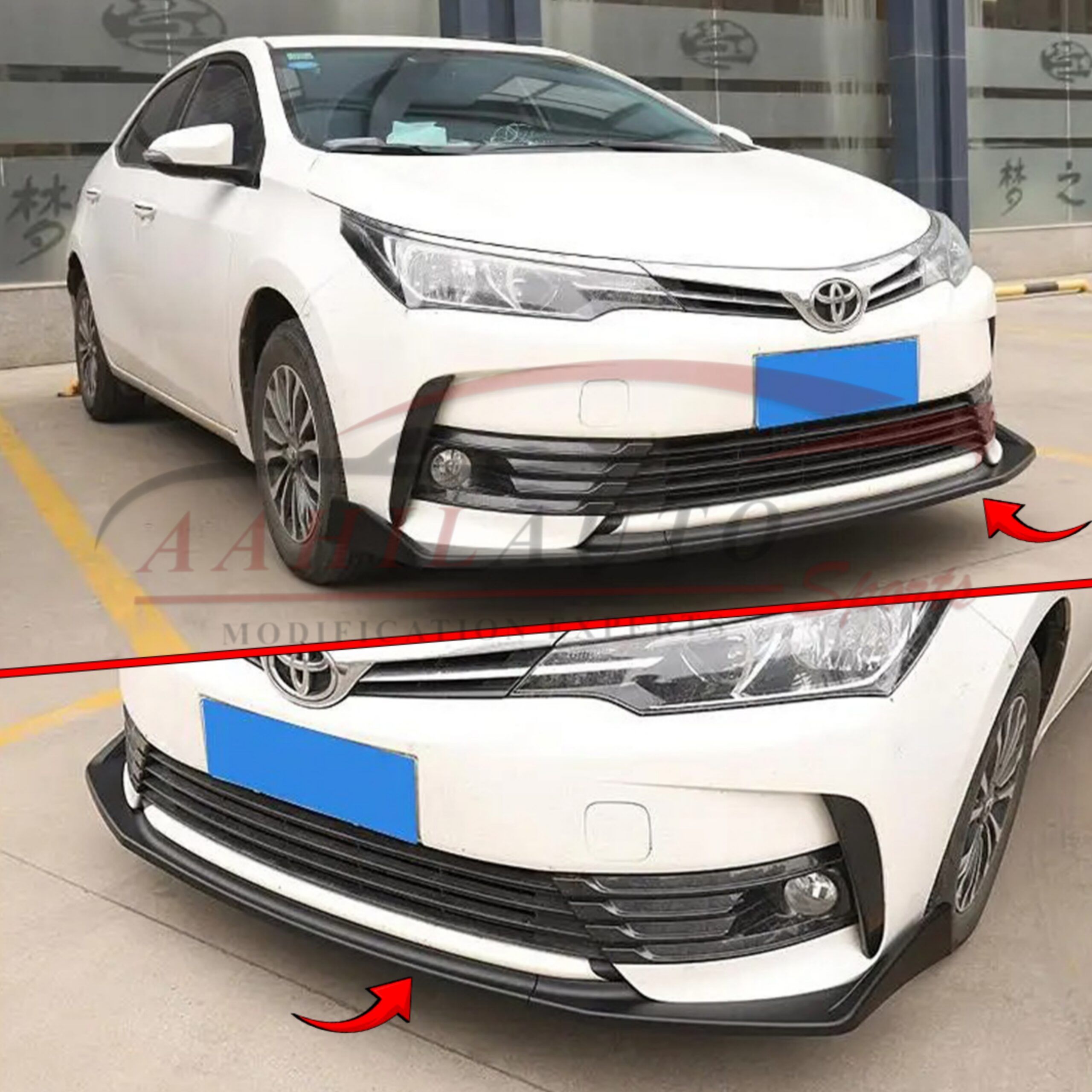 Toyota Corolla X Front Bumper Lip Splitter Glossy Black - Image 3