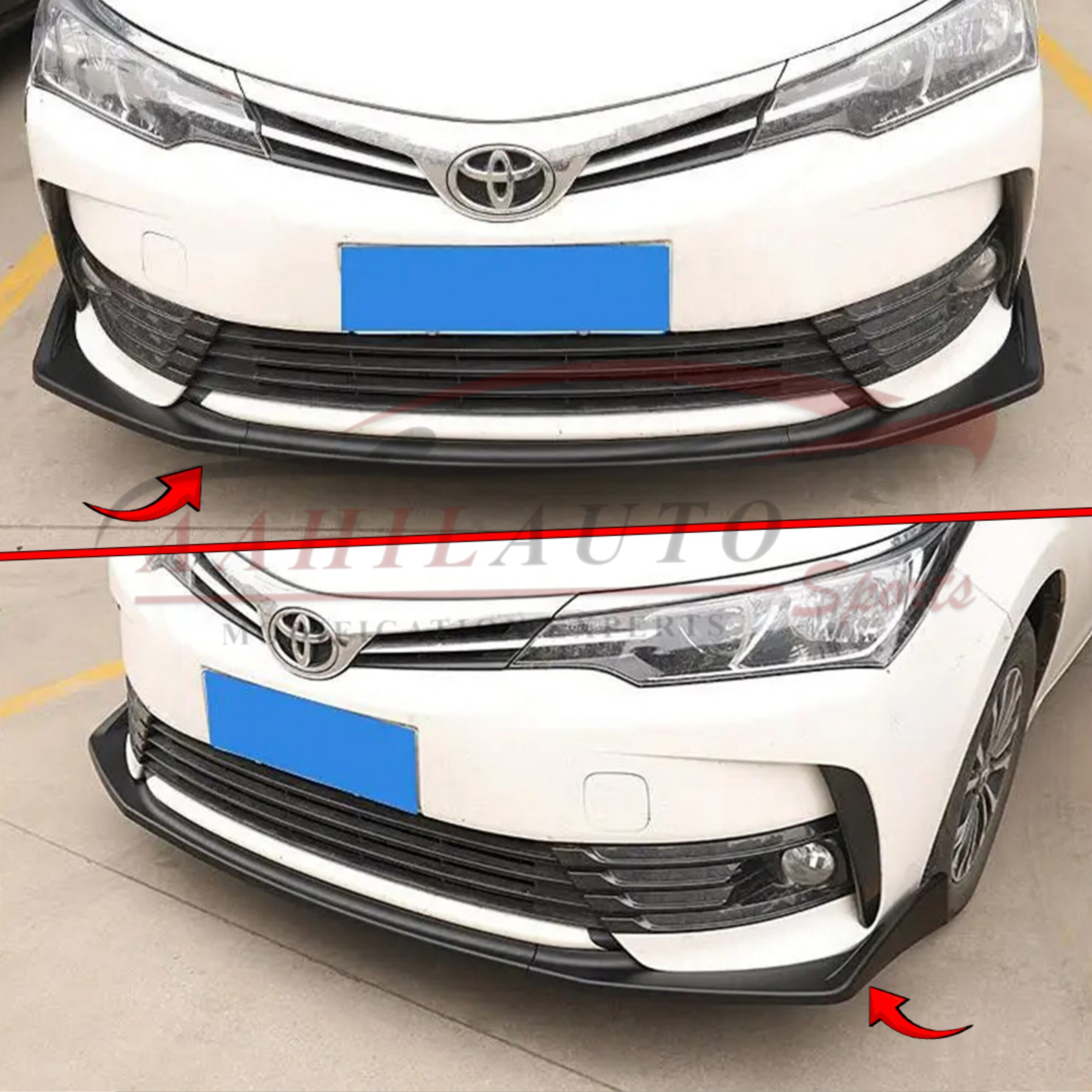 Toyota Corolla X Front Bumper Lip Splitter Glossy Black - Image 5