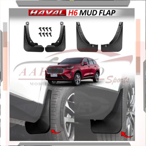 Haval H6 Front & Rear Mud Flaps – Black (Set of 4) 2021-2024